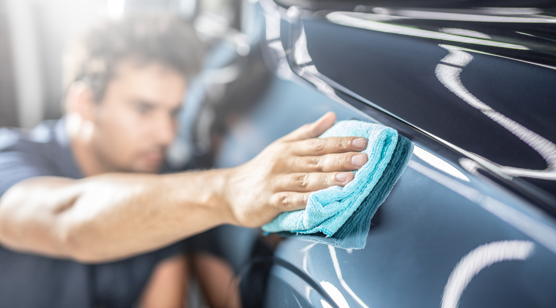 wiping a vehicle with a cloth
