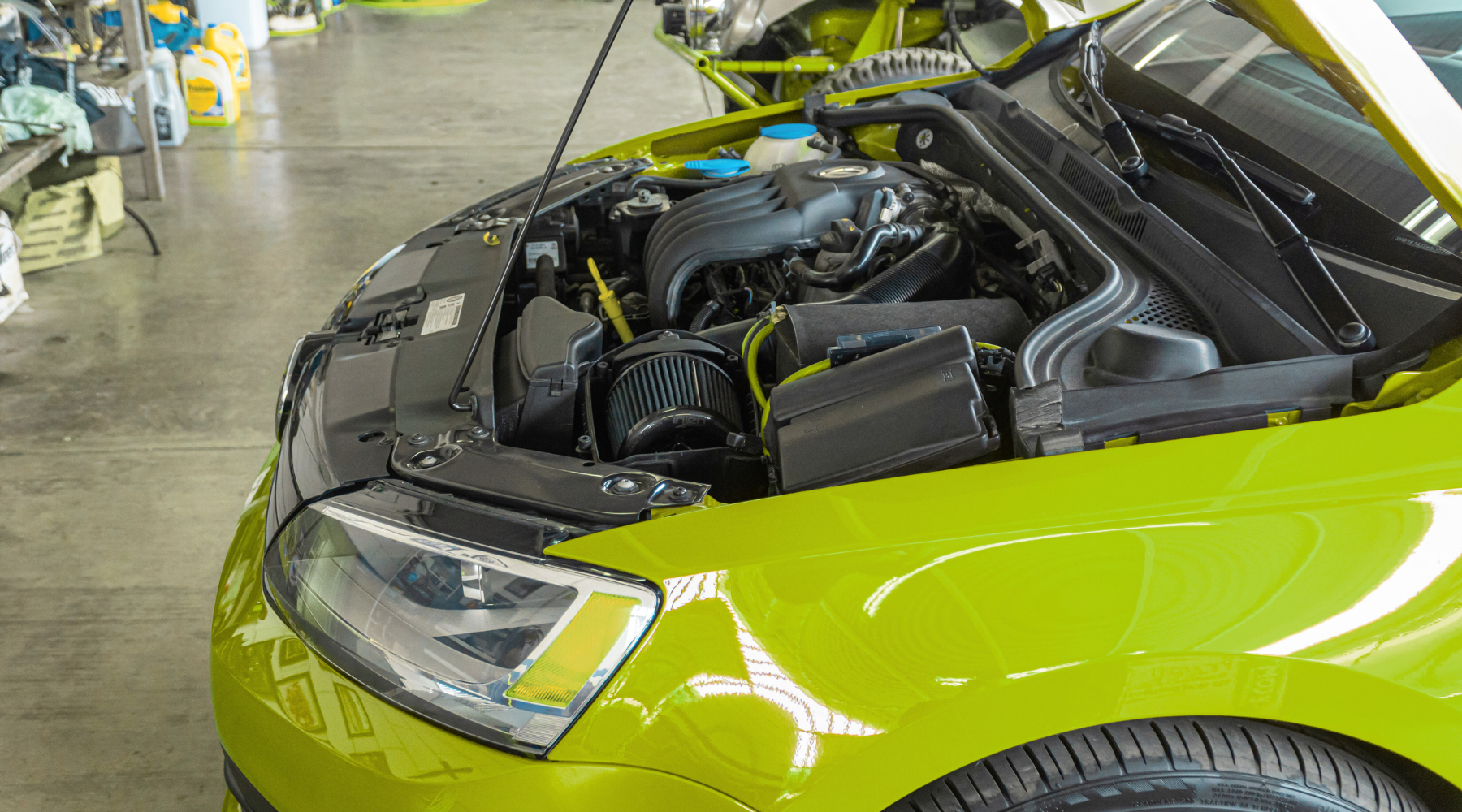car undergoing basic maintenance